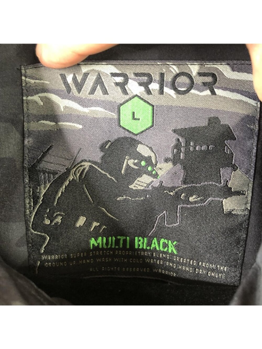Warrior Mulitblack Shirt Mens Large Camo Button Front Tactical Performance - Picture 5 of 15